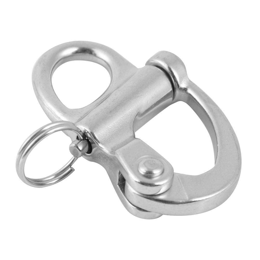 10x35mm Stainless Steel Fixed Snap Shackle, Quick Release with Round for Marine, Boat