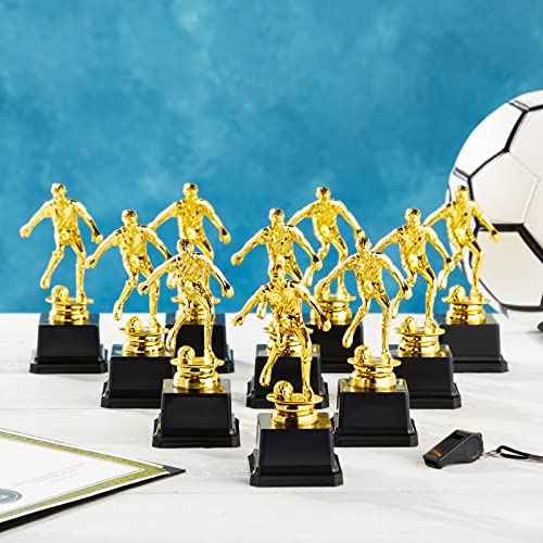 Juvale Soccer Trophy for Kids - 12-Pack, 2.5 x 6 in, Gold & Black, Plastic - for Team Award Ceremonies, Championship Games and Sports Competitions