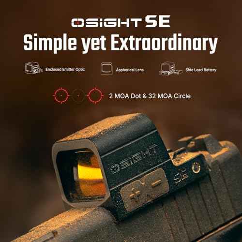 OSIGHT SE Enclosed Micro Red Dot Sight - RMSc/K Footprint Compatible | 2 MOA Dot & 32 MOA Circle Dual Reticle System | Durable Compact Reflex Sight