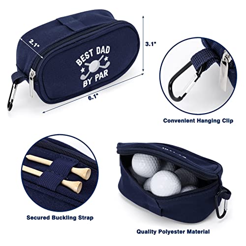 Father Golf Gift Set with Microfiber Waffle Towel, Ball Bag & Funny Socks - Navy Blue