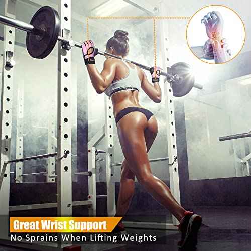 ihuan Breathable Weight Lifting Workout Gym Gloves: Fingerless Exercise Wrist Support | Enhance Palm Protection | Extra Grip for Fitness |Training | Rowing | Pull-ups