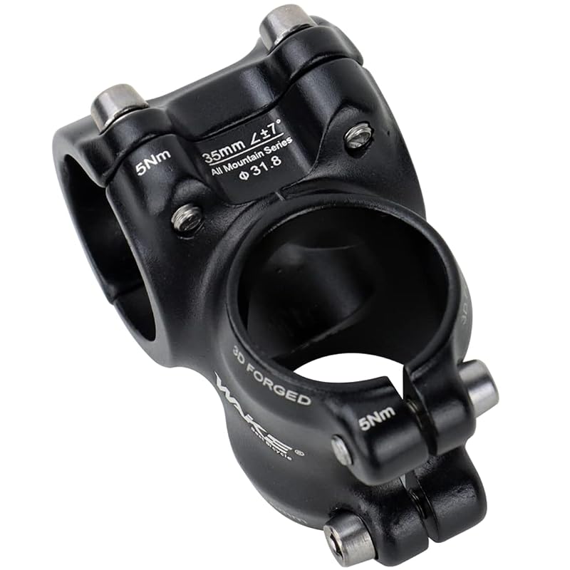 Bike Stem 31.8mm x 35mm 7° Aluminum Alloy Short Handlebar Stem for Mountain, Road & BMX - LiteOne