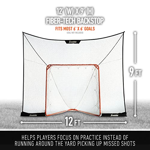 Franklin Sports Lacrosse Backstop Net - Lax Goal Backstop Net for Shooting Training + Practice - Extra Large + Durable - 12' x 9'