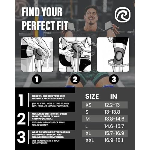 Rehband 7051 Classic 7mm V-Knee-Sleeve for Weightlifting, Competition Grade Powerlifting Knee Sleeve, Compression Sleeve for Crossfit, Squats, Gym, Colour:Carbon/Black - 1 Pair, Size:Medium