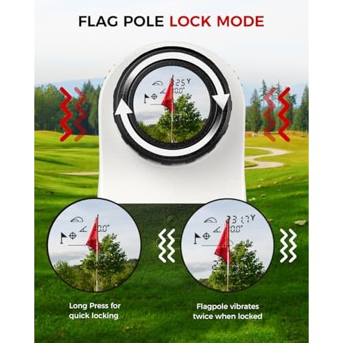 Golf Rangefinder with Slope - 1200 Yards Laser Range Finder with Flag Pole Locking Vibration, 7X Magnification rangefinder with Magnet Stripe
