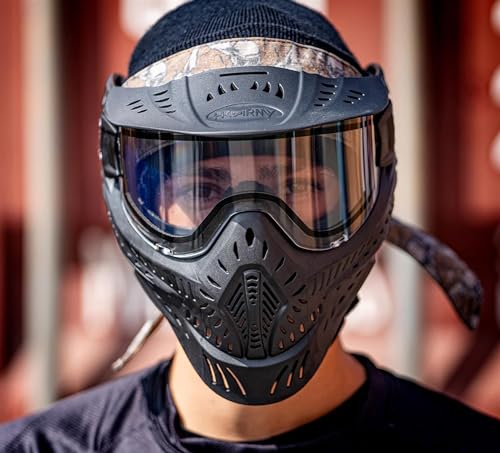 Full-Face Paintball and Airsoft Mask Goggle System - Clear Thermal Dual-Pane Anti-Fog Lens (Indoor Outdoor)