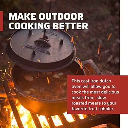 Camp Chef DO-12 Pre Seasoned Cast Iron Dutch Oven, Black