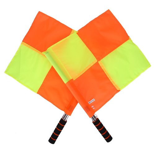 Alomejor 2PCS Referee Flag Sports Linesman Flag with Storage Bag for Soccer Football Hockey Training Match