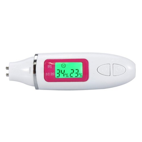 Facial Skin Tester, 2 Colors Digital LCD Display Precision Skin Sensor Tester Facial Water Oil Analyzer (White)