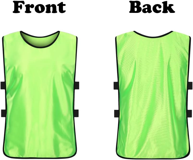 12 Pack Scrimmage Training Vest, Sports Pinnies, Practice Jerseys, Practice Vest for Adult Youth Kids.