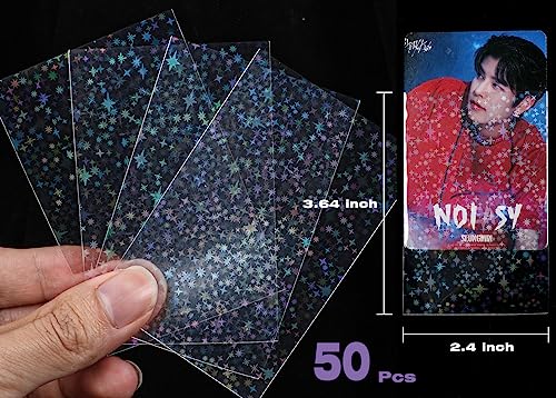 Kpop Photocard Holder Keychain Toploaders with Gift Sets, Holographic Card Sleeves & Stickers - Star II Variation