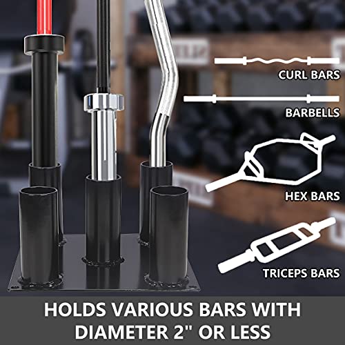 Barbell Storage Rack Floor Stand for 2 Inch Olympic and Gym Bars - Holds 5 Weights