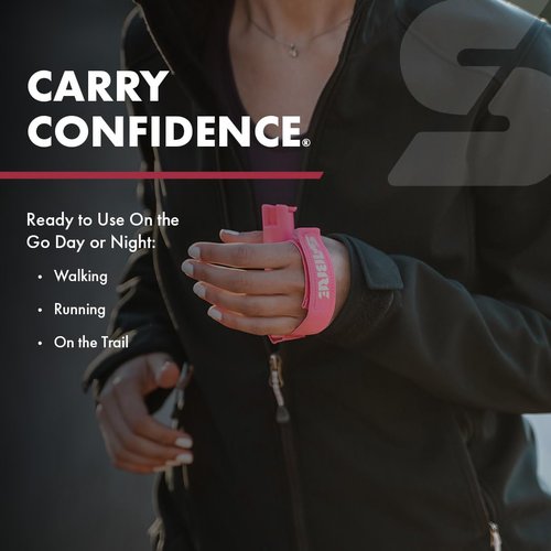 SABRE Runner Pepper Gel, Maximum Police Strength OC Spray, Reflective Hand Strap for Easy Carry & Quick Access, 0.67 fl oz, Secure & Easy to Use Safety, Optional Clip-On Alarm & LED Armband Combos