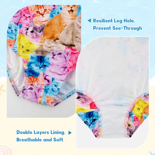 Girls One Piece Swimsuit Rainbow Cat 9-10 Years Crossback Toddler Beachwear
