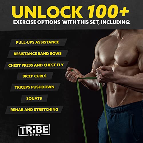 Green Resistance Bands Set for Pull-Ups & Workouts - Long Exercise Loop