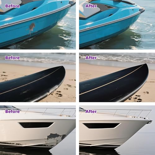 IJSTGU Fiberglass Boat Repair Kit, Fiberglass Repair Kit Fix Holes Chips Pit Cracks,Marine Fiberglass Repair Kit for Boats (Color Match),Epoxy Filler for Boats,Gel Coat Repair Kit for Boats