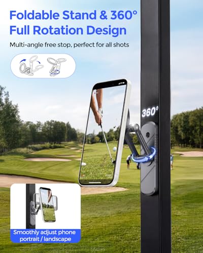 Magnetic Golf Cart Phone Holder Tri-Fold Mount Grey - Durable Alloy Design