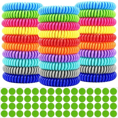Mosquito Repellent Bracelets 30 Pack - DEET-Free Wristbands & Stickers for Kids & Adults