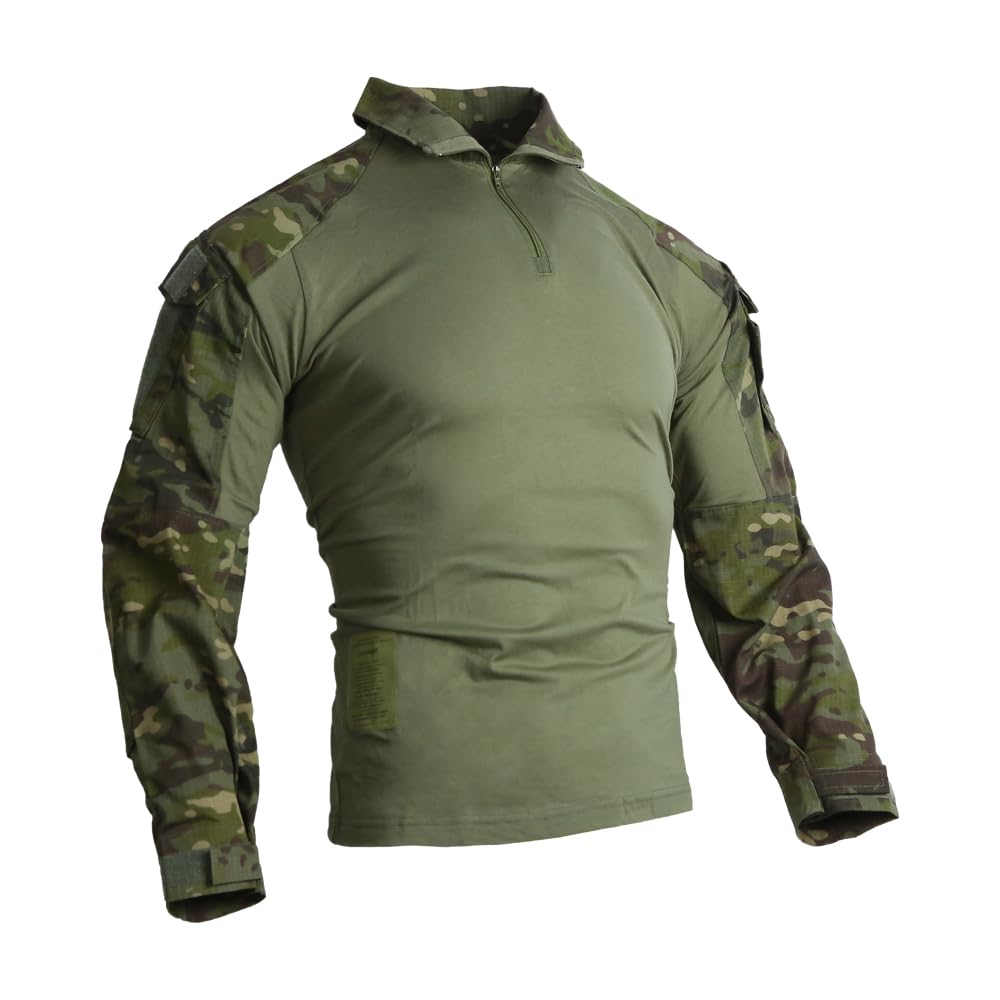 EMERSONGEAR Men's Tactical Shirt,Airsoft Combat Army Paintball Quick Dry Long Sleeve BDU T-Shirt Top