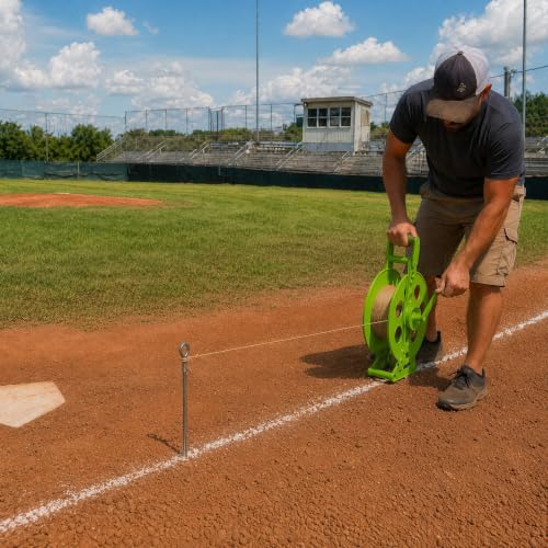 Sports Field Line Marking Rope Reel with Handle and Ground Pegs 1600ft
