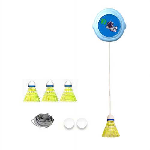 Single-Player Badminton Trainer Rebound Practice Device, Badminton Rebound Trainer, Badminton Training Tool, Self-Exercise Badminton Single Training Kit with Elastic Cords