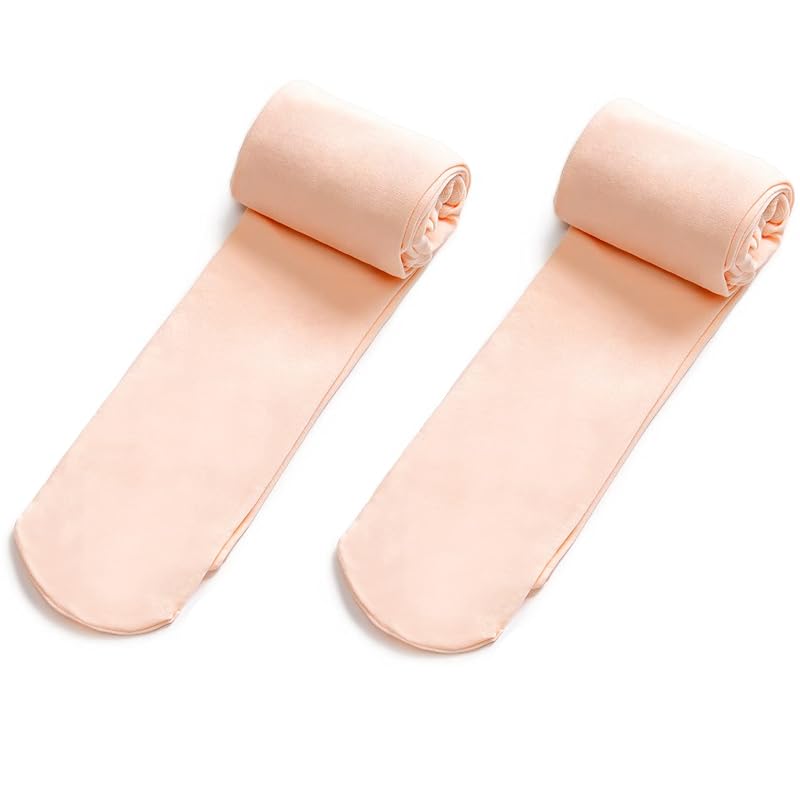 Ultra Soft Kids Ballet Tights Footed Dance Stockings – 2 Pairs (Ballet Pink, 2-4T)