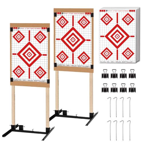 Shooting Target Stand with Paper Targets - Adjustable, Durable Iron Frame for Range & Practice