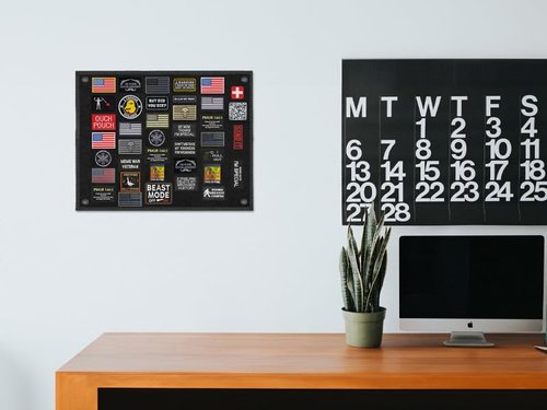 Tactical Patch Board (24" x 18") | Morale Patch Hanging Wall Panel Display Holder for Military, Army, Combat, Uniform, Morale Emblem Hook & Loop Collection, Patch Organizer Banner Sheet