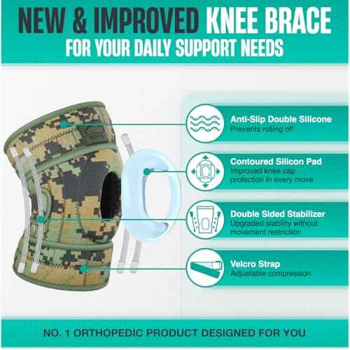 MODVEL ELITE Knee Brace for Women & Men with Side Stabilizers, Patella Gel Pads Brace for Meniscus Tear for Maximum Knee Pain Support - ACL Knee Braces for Running, Workout, Arthritis & Joint Recovery
