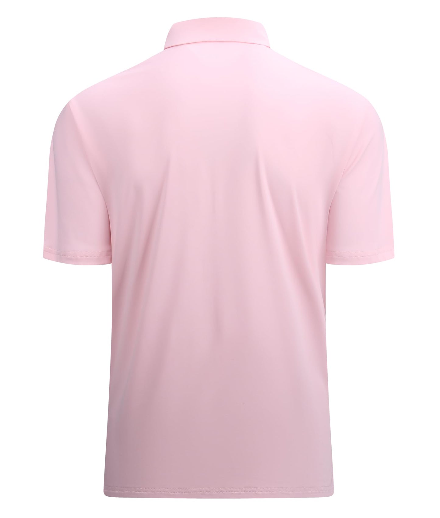 Mens Golf Shirt Quick-dry Solid Short Sleeve Polo Shirts,Lt Pink,L