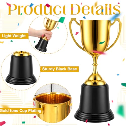 8 Pack 9 Inch Gold Trophy Award - Plastic Gold Trophy Set for Recognition