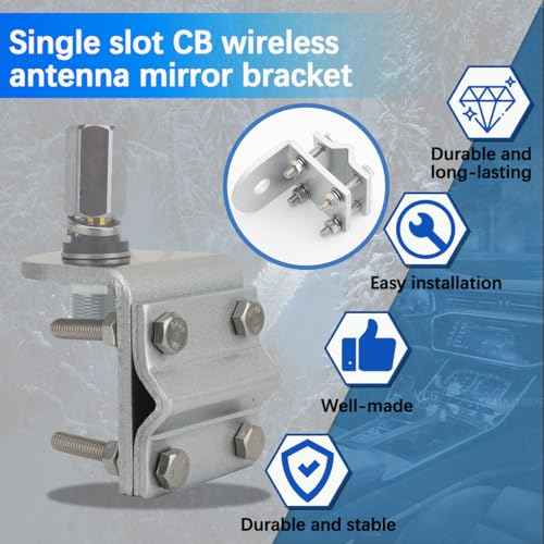 CB Radio Antenna Mounting Bracket CB Mounting Bracket SO239 Heavy Duty Stud Mount Adaptor Compatible with PL-259 and Standard 3/8-24 Threaded Antenna
