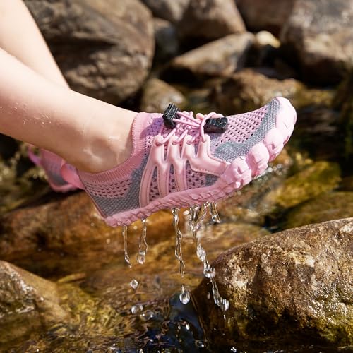 Kids Water Shoes with Adjustable Laces - Pink, Size 13 Little Kid