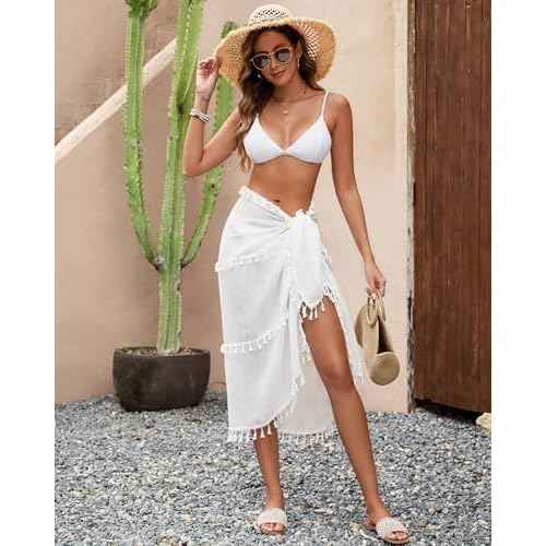 Eicolorte Sarong Cover Up Womens Beach Cover Up Bikini Bathing Suit Swimsuit Swimwear Coverup Sarong Pareo Wraps for Women