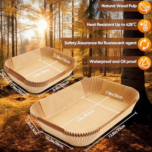 Disposable Air Fryer Liners Set - 150Pcs, Small & Large Parchment Paper for 7Qt-11Qt Air Fryers