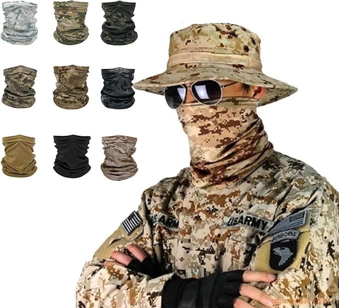 Coyote Brown Neck Gaiter - Khaki Face Mask Bandana for Men Women Cooling Summer