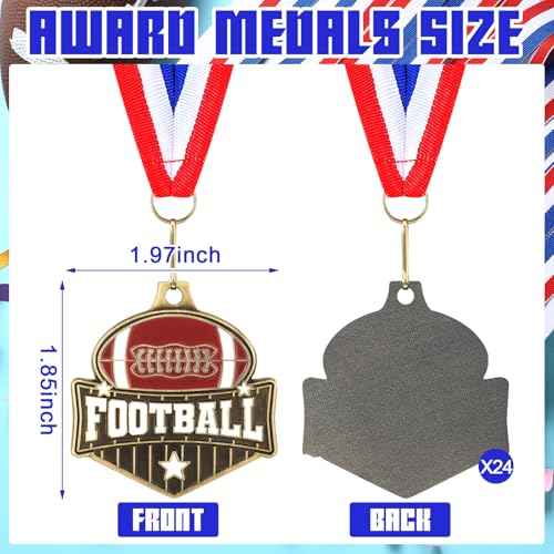 Tondiamo 24/48 Pcs Award Medals Bulk Sports Medals with Neck Ribbons 2 Inches Winner Award Prize Gift for Sports Themed Party Favors Team Tournaments School Match