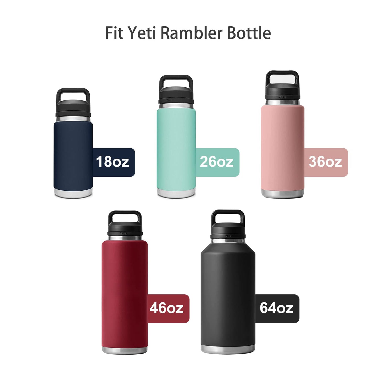 CHEETAH Straw Lid for Yeti Rambler Water Bottle 18 oz,26 oz,36 oz,46 oz,12 oz,64 oz,Straw Cap,Straws and Brush Include