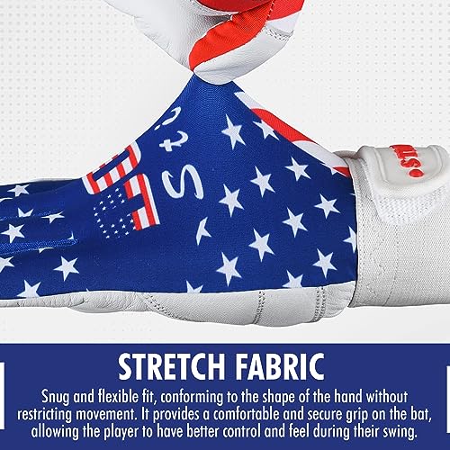 Adult Medium American Flag Batting Gloves Baseball & Softball Gloves Men Youth Unisex
