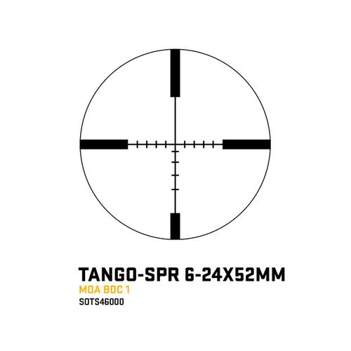 SIG SAUER Tango-SPR 6-24x52mm 30mm Tube Second Focal Plane/SFP/F2 Shockproof Waterproof Fogproof Tactical Riflescope | MOA BDC-1 Reticle, Flip-Back Caps & Throw Lever Included, SOTS46000