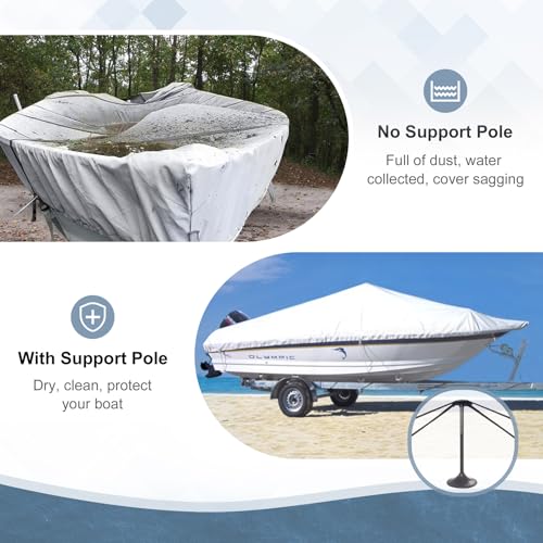 Explore Land Adjustable Boat Cover Support Pole - Black, 13-39 Inches