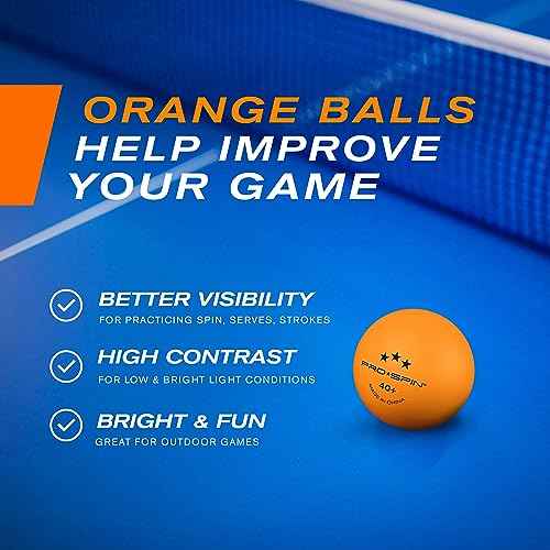 PRO SPIN Ping Pong Balls - 3-Star Premium Orange Table Tennis Balls | High-Performance 40+ ABS Professional Quality | Ultimate Durability for Indoor & Outdoor Ping Pong Tables