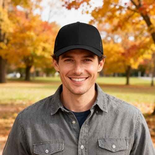 2-Pack Breathable Mesh Snapback Trucker Hats, Adjustable Baseball Caps for Men Women, Cotton-Poly Twill Outdoor