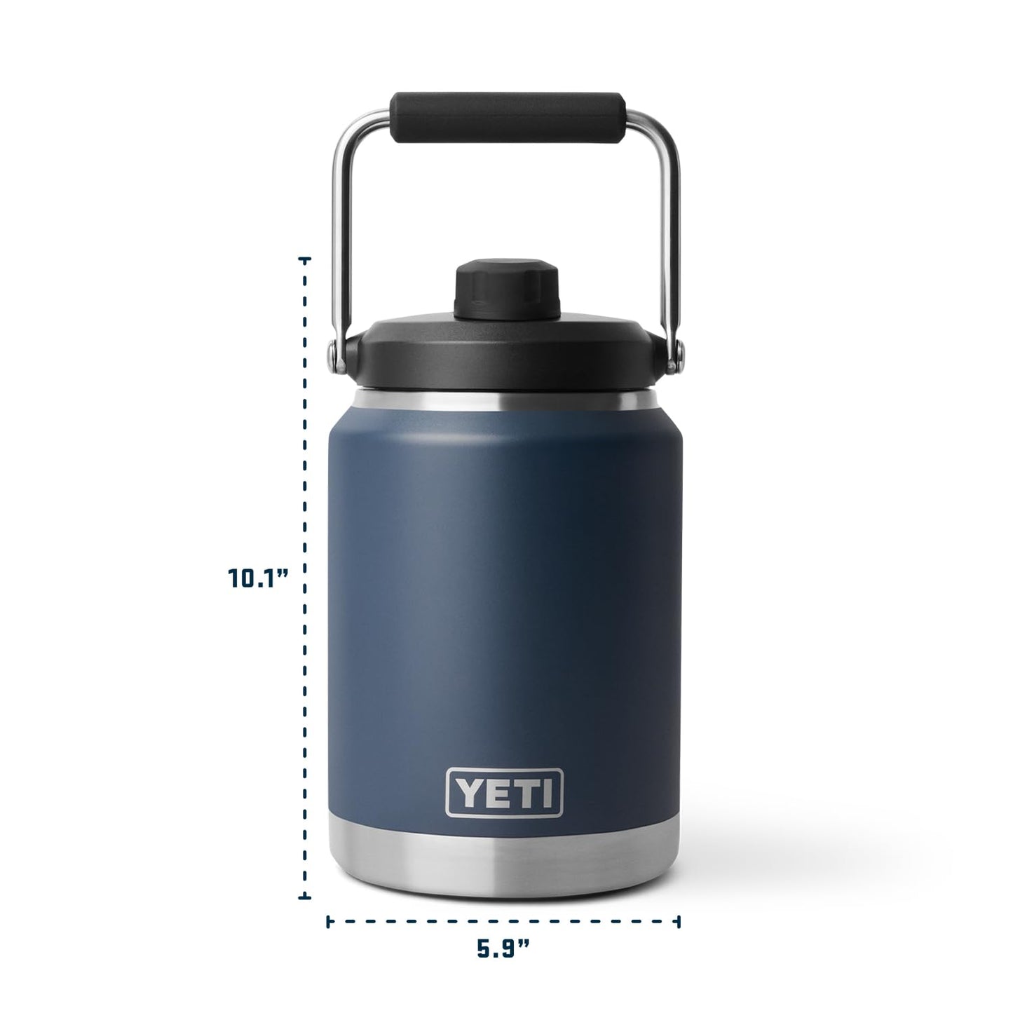 YETI Rambler Half Gallon Jug 2.0, Vacuum Insulated, Leakproof, Stainless Steel with MagCap, Navy
