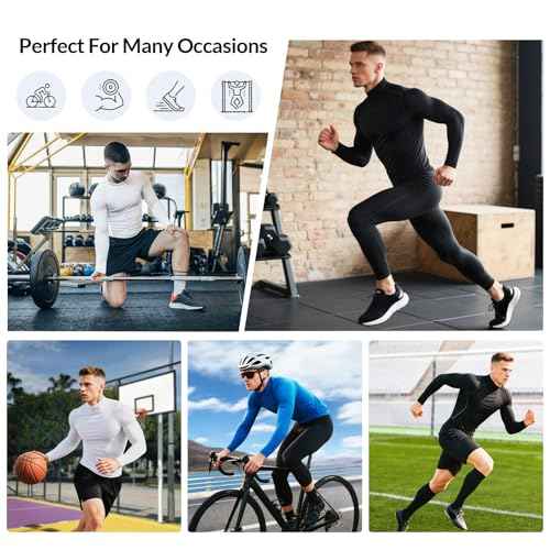 Mens Men's Compression Shirt Long Sleeve Athletic Workout Shirt