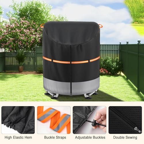 Kids Mini Trampoline Cover 55-60 Inch Waterproof UV Resistant Heavy Duty 600D with Drawstring & Buckles - Black