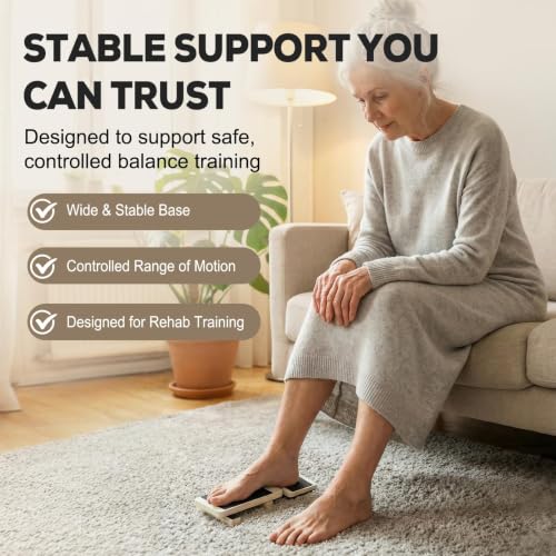 Wooden Single Leg Balance Board for Ankle Strength & Stability Training