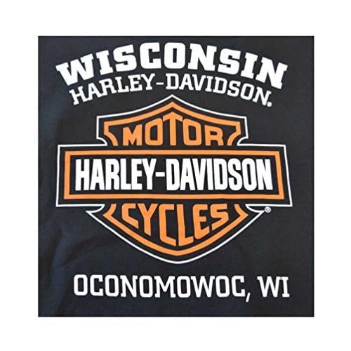 Harley-Davidson Mens Bar & Shield Long Sleeve Crew Neck Fleece Sweatshirt, Black