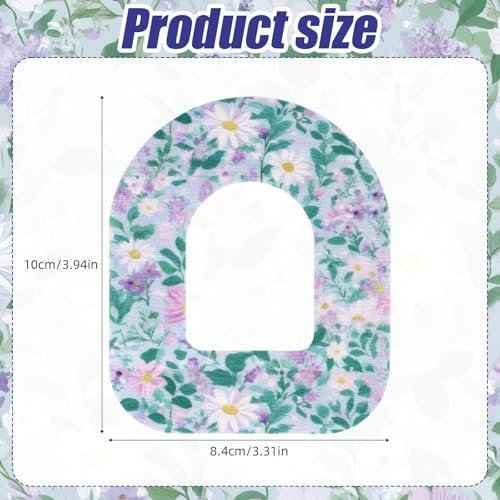 25pcs Adhesive Patches for Omnipod 5, Floral Style Sensor Patches Waterproof & Breathable CGM Overpatch Sensor Cover Compatible with Omnipod 5