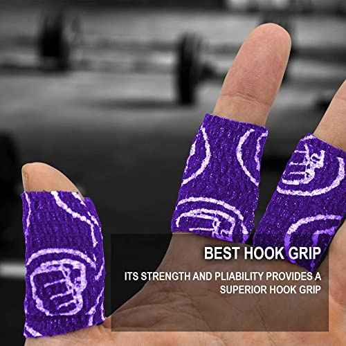 WOD Nation Flexible Hook-Grip Athletic Tape ? Easy-Tear, Sweat-Proof Thumb & Finger Strips for Weightlifting